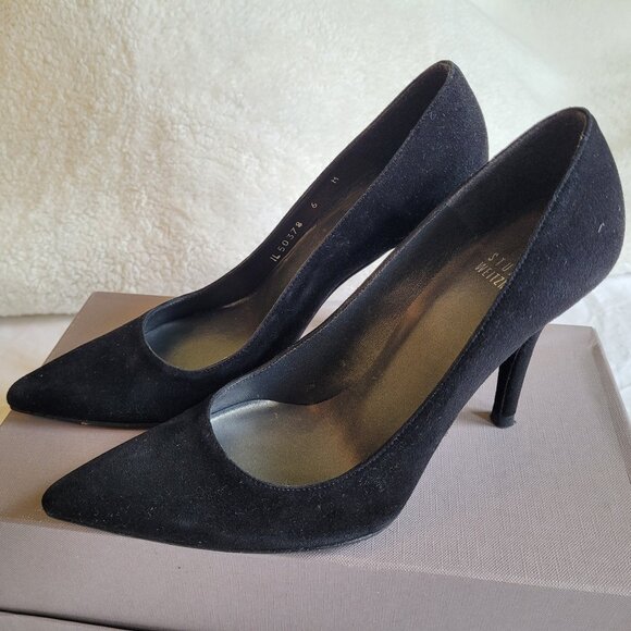 Stewart Weitzman black-heeled suede pumps - very good condition - Picture 2 of 6
